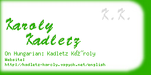 karoly kadletz business card